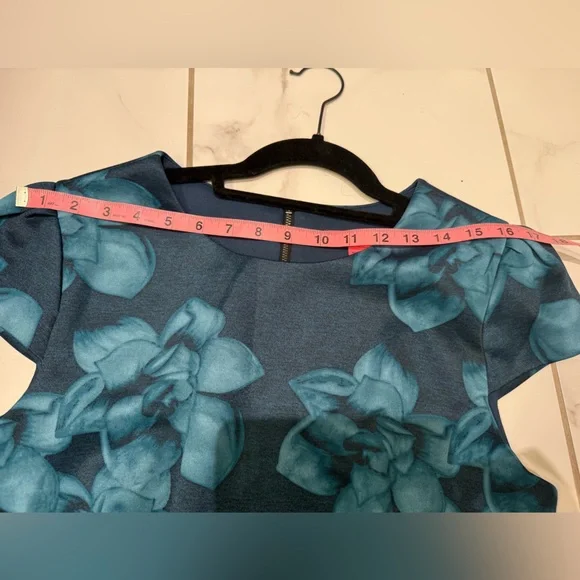 Betsey Johnson Blue Flower Cocktail Wedding Professional Workwear Dress 10 - Picture 9 of 12